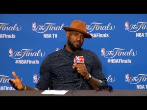 LeBron James giving his post game interview